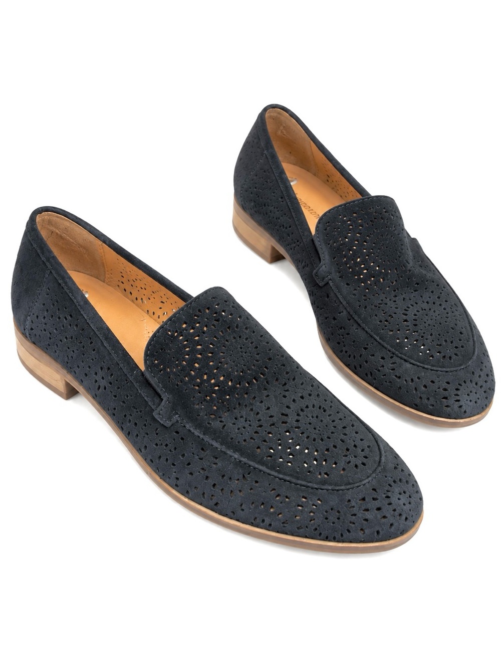 Clarks TRISH CALLA Black Suede Perforated Loafers Shoes boho cutout